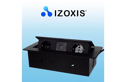 Vestavná výklopná zásuvka 2x 220V + 2x USB – černá