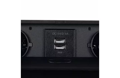 Vestavná výklopná zásuvka 2x 220V + 2x USB – černá