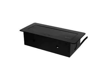 Vestavná výklopná zásuvka 2x 220V + 2x USB – černá