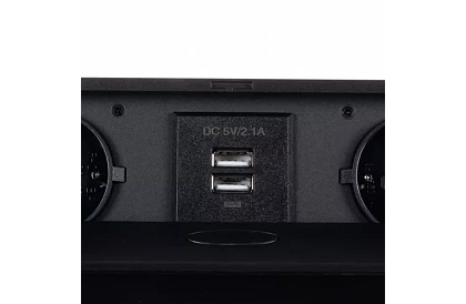 Vestavná výklopná zásuvka 2x 220V + 2x USB – černá