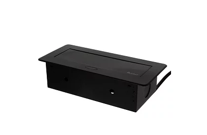 Vestavná výklopná zásuvka 3× 220 V – černá