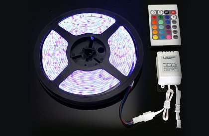 Lumenmax 3528 - RGB LED pásek - 5 metrů. Kompletní sada.