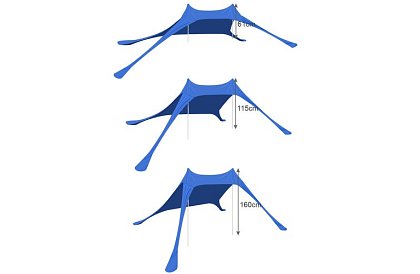 Plážový stan s UV ochranou 50+ - slunečník -  4,5 × 4,5 × 1,6 m
