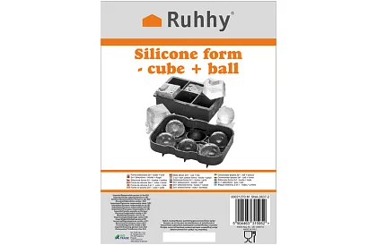 2 silikonové formy na led - koule a kostky XXL