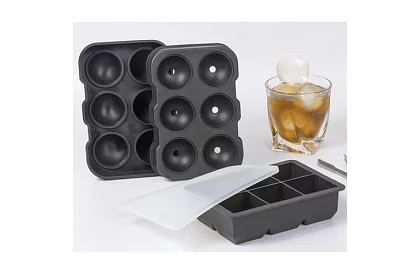 2 silikonové formy na led - koule a kostky XXL