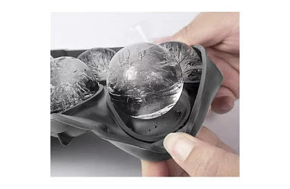 2 silikonové formy na led - koule a kostky XXL