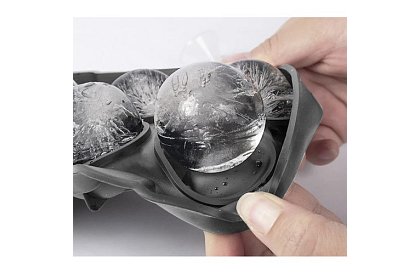 2 silikonové formy na led - koule a kostky XXL