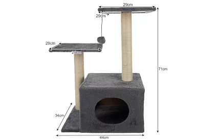 Šedé škrabadlo pro kočky - 71 x 44 x 34 cm