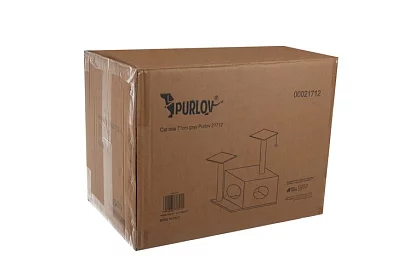 Šedé škrabadlo pro kočky - 71 x 44 x 34 cm