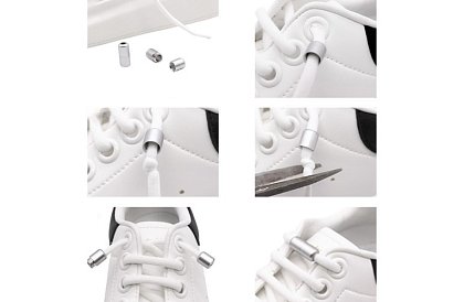 Elastické tkaničky do bot - bez zavazování - bílé