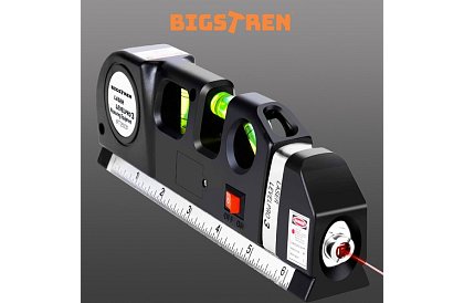 Laserová vodováha se svinovacím metrem – 250 cm