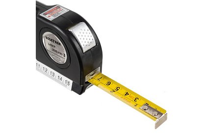 Laserová vodováha se svinovacím metrem – 250 cm