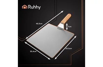 Nerezová lopata na pizzu s dřevěnou rukojetí