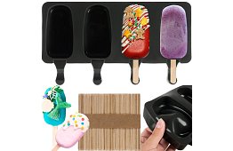 Silikonová forma na nanuky + 50 tyček