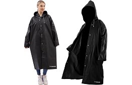 Silná černá oversize pláštěnka