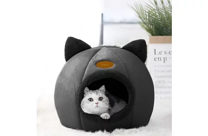 Plyšový pelíšek s oušky - bouda