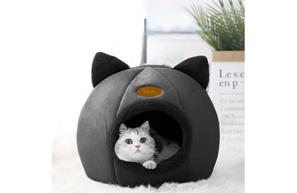 Plyšový pelíšek s oušky - bouda