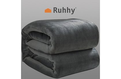 Měkká teplá silná deka 200x160 cm - šedá