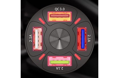 4x USB nabíječka do zapalovače auta + kabel