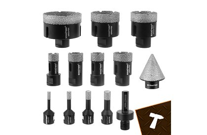Diamantové děrové vykružováky M14 - 6–68 mm - 13 kusů v sadě