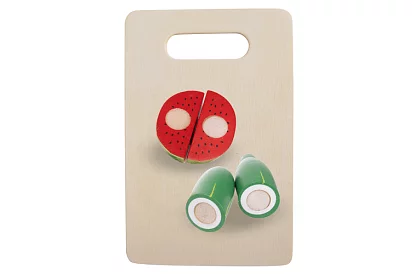 Dřevěná hračka – krájení zeleniny s příslušenstvím - 34 dílů