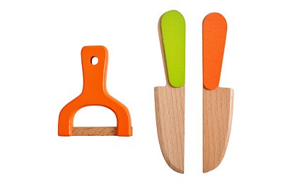 Dřevěná hračka – krájení zeleniny s příslušenstvím - 34 dílů