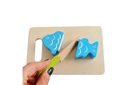 Dřevěná hračka – krájení zeleniny s příslušenstvím - 34 dílů