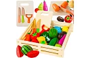 Dřevěná hračka – krájení zeleniny s příslušenstvím - 34 dílů