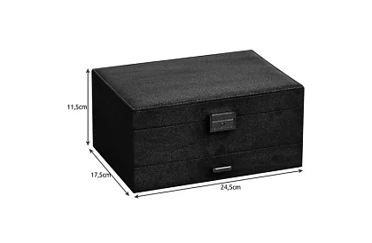 Elegantní semišová šperkovnice - černá