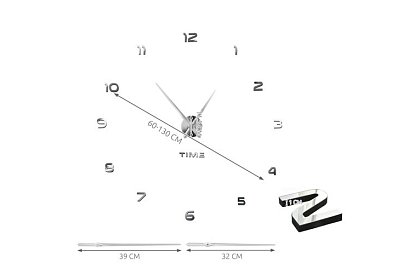 Nástěnné hodiny – průměr 60–130 cm