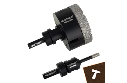 Diamantové děrové vykružováky M14 6–68 mm - sada 7 dilů + adaptér