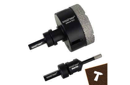 Diamantové děrové vykružováky M14 6–68 mm - sada 7 dilů + adaptér