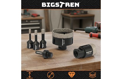 Diamantové děrové vykružováky M14 6–68 mm - sada 7 dilů + adaptér