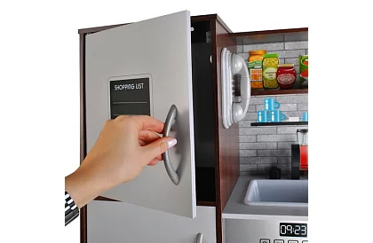 Dřevěná dětská kuchyně XL s příslušenstvím - hnědá