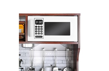 Dřevěná dětská kuchyně XL s příslušenstvím - hnědá