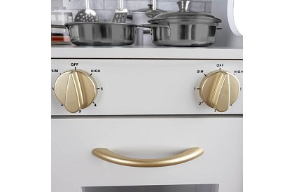 Dřevěná dětská kuchyně XL s příslušenstvím – bílá