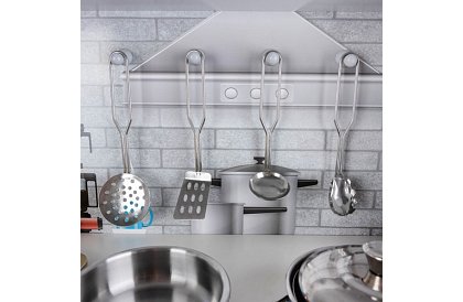 Dřevěná dětská kuchyně XL s příslušenstvím – bílá