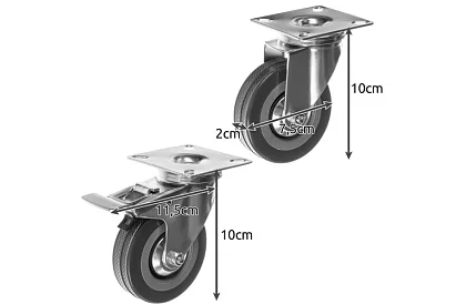 Otočná gumová kolečka – sada 4 kusy