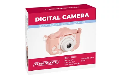 Digitální fotoaparát pro děti s 32GB kartou - růžový