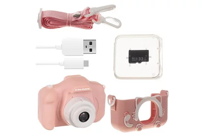 Digitální fotoaparát pro děti s 32GB kartou - růžový