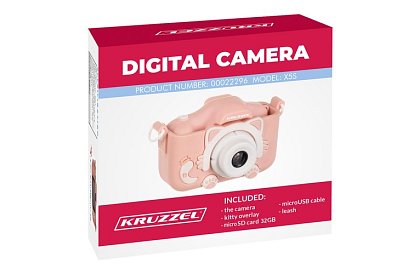 Digitální fotoaparát pro děti s 32GB kartou - růžový