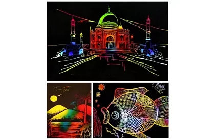 Vyškrabovací sešit s dřevěným stylusem - scratch note