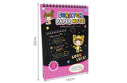 Vyškrabovací sešit s dřevěným stylusem - scratch note