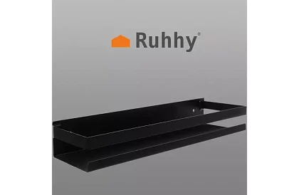 Koupelnová polička - černá - 50 cm