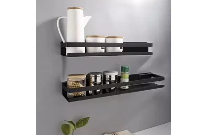 Koupelnová polička - černá - 50 cm