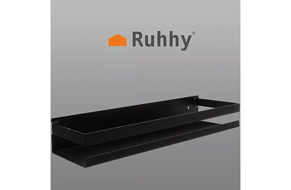 Koupelnová polička - černá - 50 cm