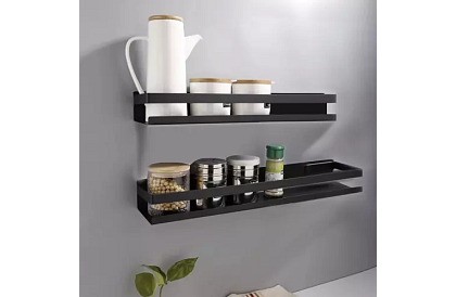 Koupelnová polička - černá - 50 cm