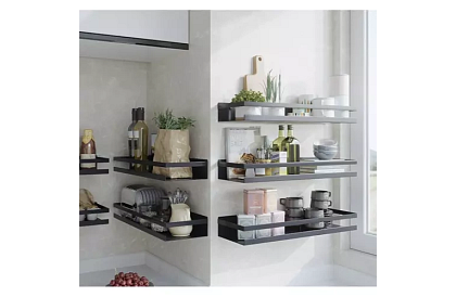 Koupelnová polička - černá - 50 cm