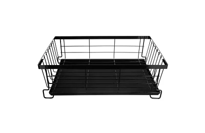 Odkapávač na nádobí - černý - dvoupatrový