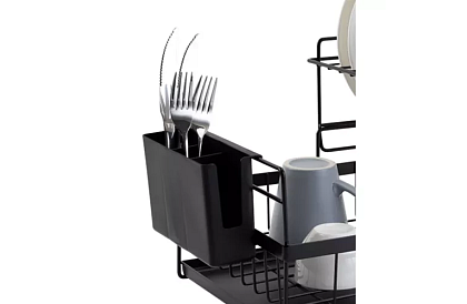 Odkapávač na nádobí - černý - dvoupatrový